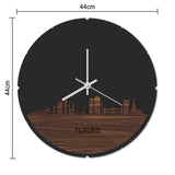 Skyline Klok Rond Tilburg Bamboe houten cadeau decoratie relatiegeschenk van WoodWideCities
