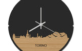 Skyline Klok Rond Torino Bamboe