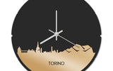 Skyline Klok Rond Torino Goud Metallic