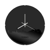 Skyline Klok Rond Torino Zwart Glanzend