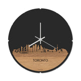 Skyline Klok Rond Toronto Eiken