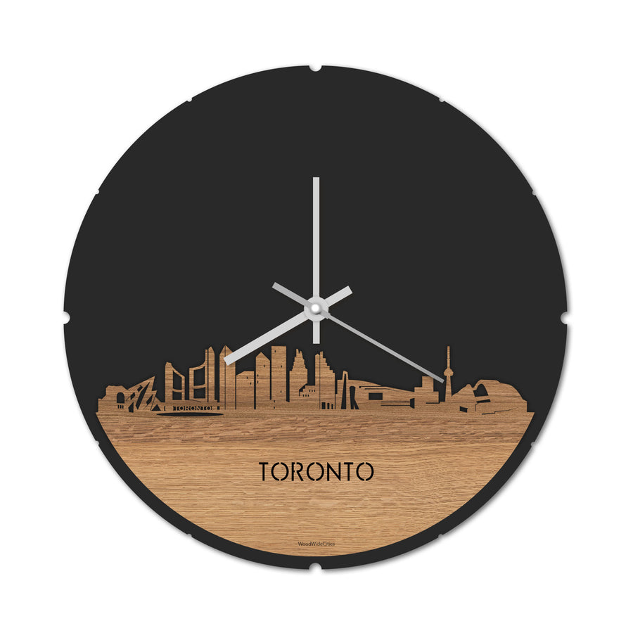 Skyline Klok Toronto Eiken houten cadeau decoratie relatiegeschenk van WoodWideCities