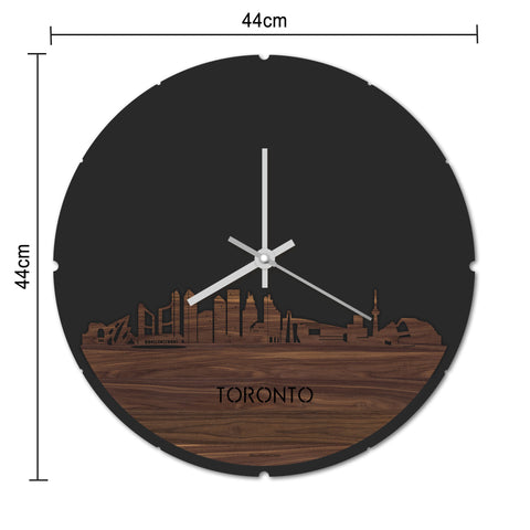 Skyline Klok Rond Toronto Palissander houten cadeau decoratie relatiegeschenk van WoodWideCities