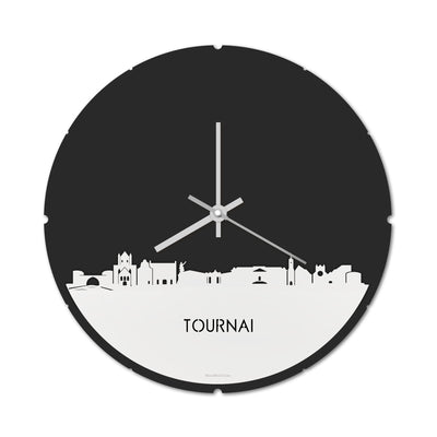 Skyline Clock Round Tournai White Glossy