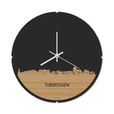 Skyline Klok Rond Tubbergen Bamboe houten cadeau decoratie relatiegeschenk van WoodWideCities