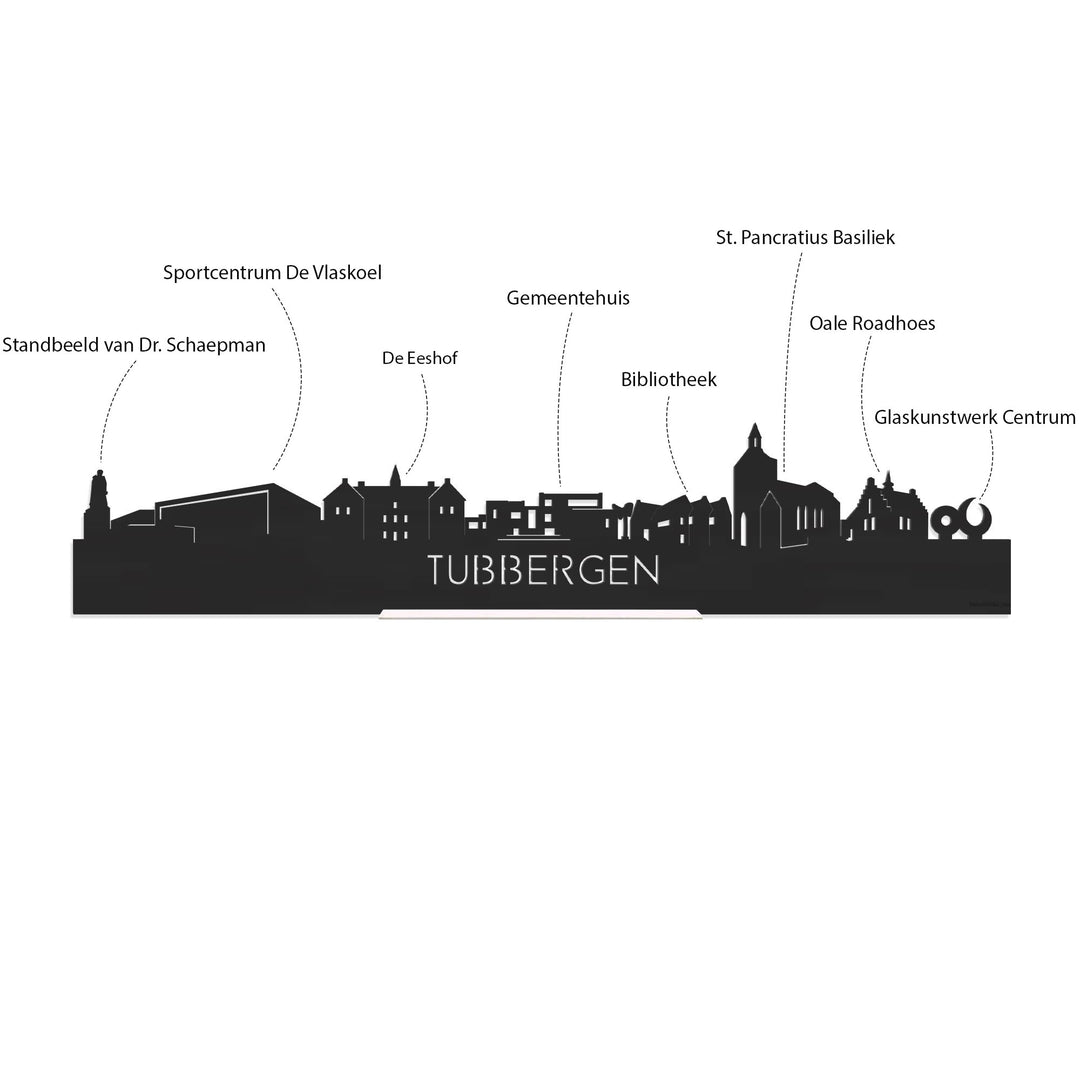 Skyline Klok Tubbergen Eiken houten cadeau decoratie relatiegeschenk van WoodWideCities