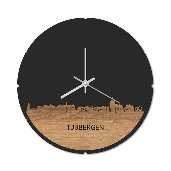 Skyline Klok Tubbergen Eiken houten cadeau decoratie relatiegeschenk van WoodWideCities