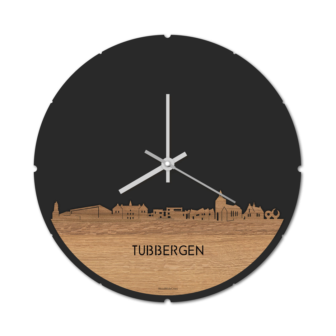 Skyline Klok Tubbergen Eiken houten cadeau decoratie relatiegeschenk van WoodWideCities