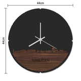 Skyline Klok Rond Tubbergen Metallic Goud gerecycled kunststof cadeau decoratie relatiegeschenk van WoodWideCities