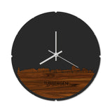 Skyline Klok Rond Tubbergen Palissander houten cadeau decoratie relatiegeschenk van WoodWideCities