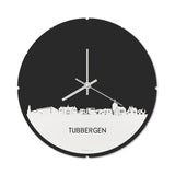 Skyline Klok Rond Tubbergen Wit glanzend gerecycled kunststof cadeau decoratie relatiegeschenk van WoodWideCities