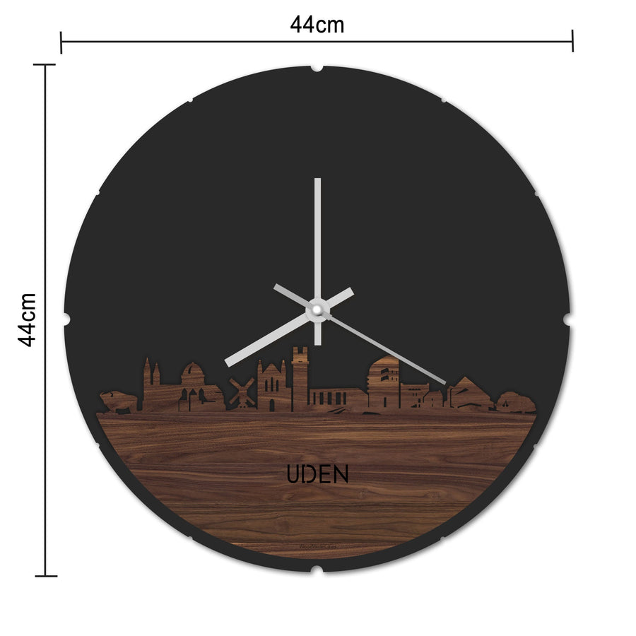Skyline Klok Rond Uden Palissander houten cadeau decoratie relatiegeschenk van WoodWideCities