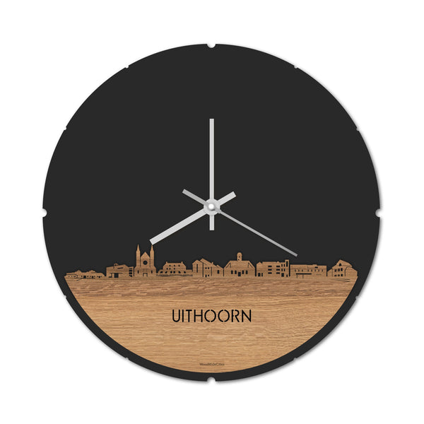 Skyline Klok Uithoorn Eiken houten cadeau decoratie relatiegeschenk van WoodWideCities