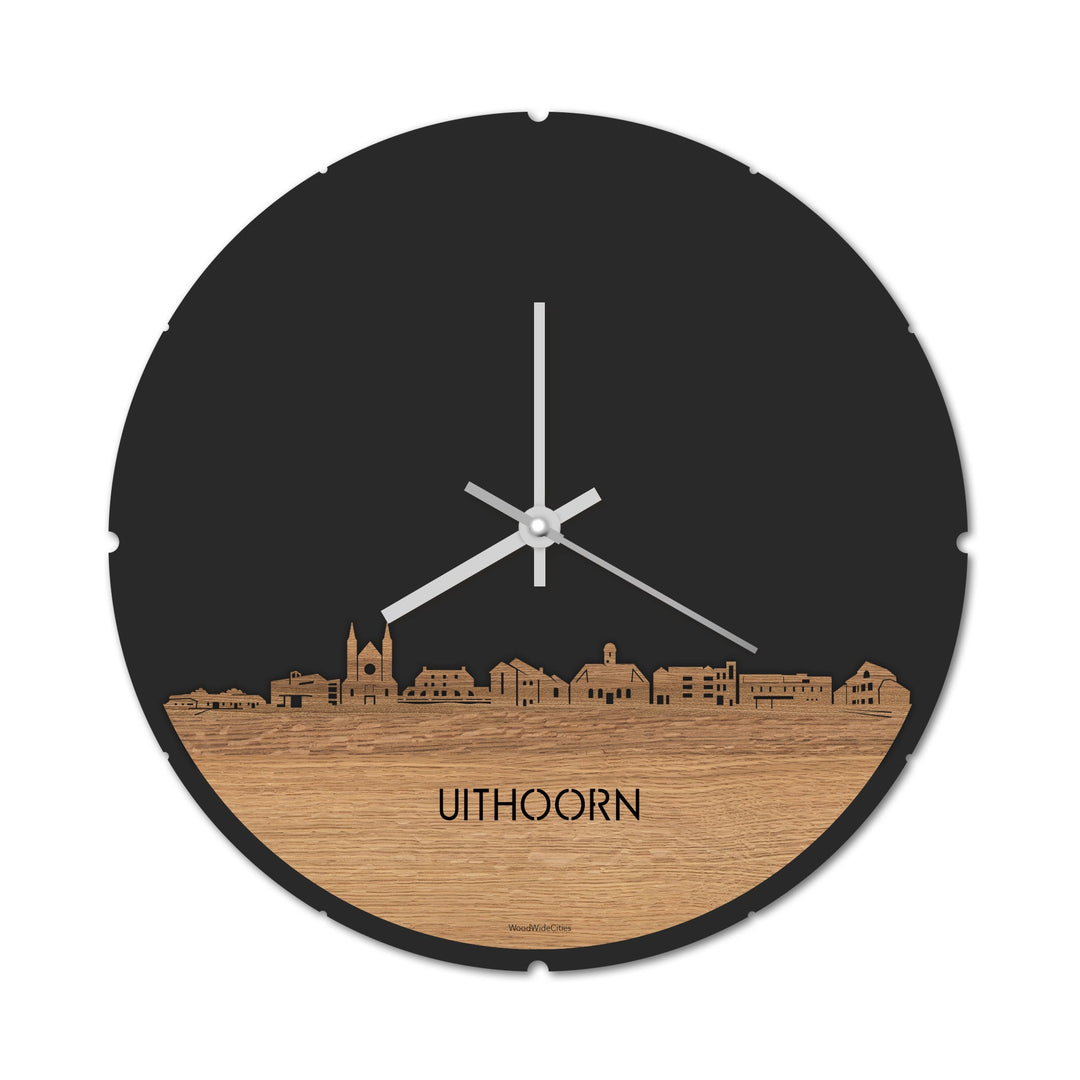 Skyline Klok Uithoorn Eiken houten cadeau decoratie relatiegeschenk van WoodWideCities