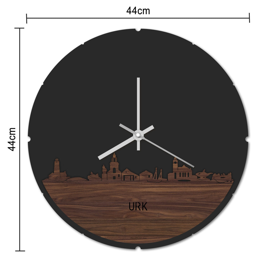 Skyline Klok Rond Urk Metallic Goud gerecycled kunststof cadeau decoratie relatiegeschenk van WoodWideCities