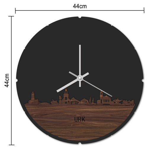 Skyline Klok Rond Urk Metallic Goud gerecycled kunststof cadeau decoratie relatiegeschenk van WoodWideCities