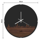 Skyline Klok Rond Urk Noten houten cadeau decoratie relatiegeschenk van WoodWideCities