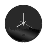 Skyline Klok Rond Urk Zwart glanzend gerecycled kunststof cadeau decoratie relatiegeschenk van WoodWideCities