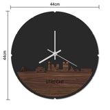 Skyline Klok Rond Utrecht Eiken houten cadeau decoratie relatiegeschenk van WoodWideCities