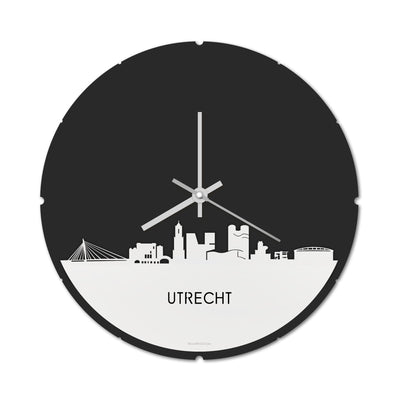 Skyline Klok Rond Utrecht Wit Glanzend