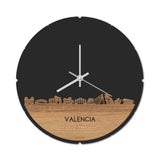 Skyline Klok Rond Valencia Eiken