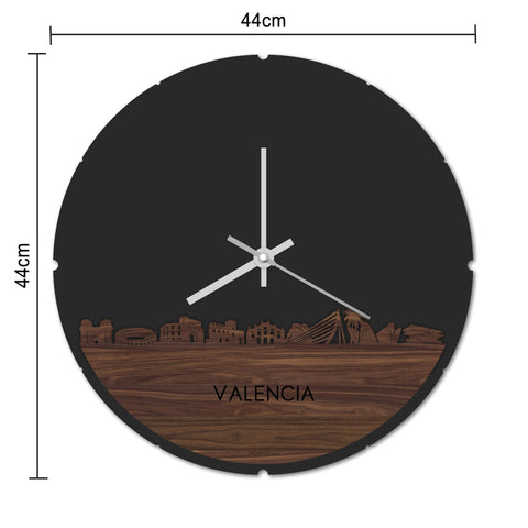 Skyline Klok Rond Valencia Metallic Goud gerecycled kunststof cadeau decoratie relatiegeschenk van WoodWideCities