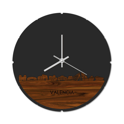 Skyline Clock Round Valencia Rosewood
