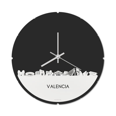 Skyline Clock Round Valencia White Glossy