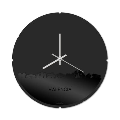 Skyline Clock Round Valencia Black Glossy