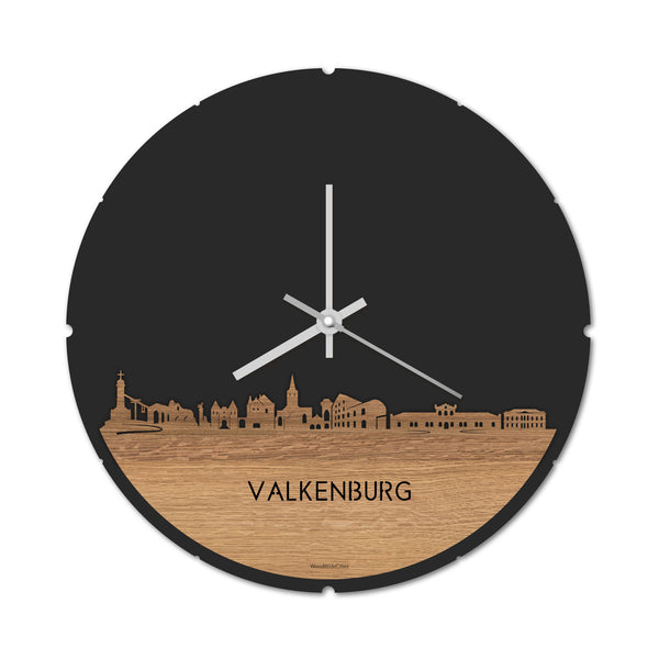 Skyline Klok Valkenburg Eiken houten cadeau decoratie relatiegeschenk van WoodWideCities