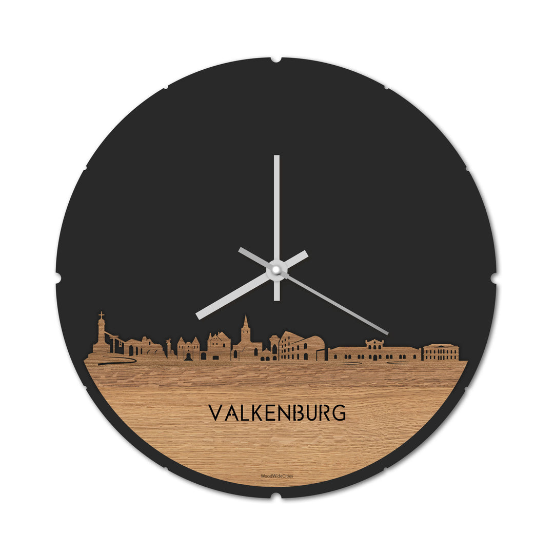 Skyline Klok Valkenburg Eiken houten cadeau decoratie relatiegeschenk van WoodWideCities