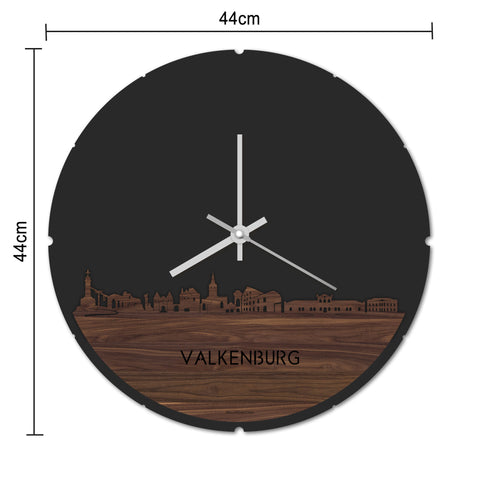 Skyline Klok Rond Valkenburg Metallic Goud gerecycled kunststof cadeau decoratie relatiegeschenk van WoodWideCities