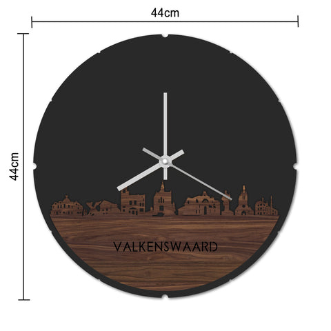Skyline Klok Rond Valkenswaard Palissander houten cadeau decoratie relatiegeschenk van WoodWideCities