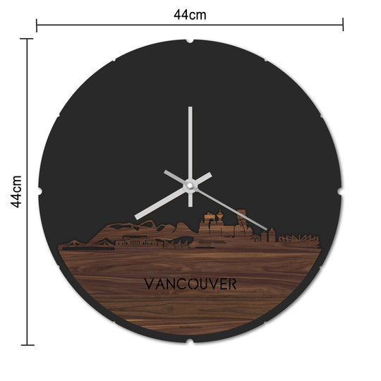 Skyline Klok Rond Vancouver Metallic Goud gerecycled kunststof cadeau decoratie relatiegeschenk van WoodWideCities