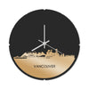 Skyline Klok Rond Vancouver Metallic Goud gerecycled kunststof cadeau decoratie relatiegeschenk van WoodWideCities