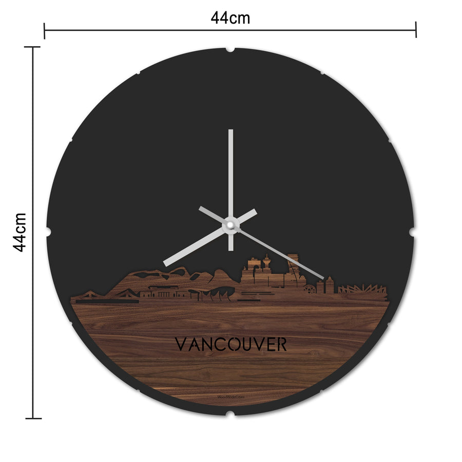 Skyline Klok Rond Vancouver Palissander houten cadeau decoratie relatiegeschenk van WoodWideCities