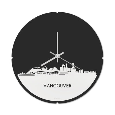 Skyline Clock Round Vancouver White Glossy