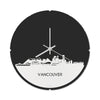 Skyline Klok Rond Vancouver Wit glanzend gerecycled kunststof cadeau decoratie relatiegeschenk van WoodWideCities