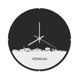 Skyline Klok Rond Veendam Wit Glanzend