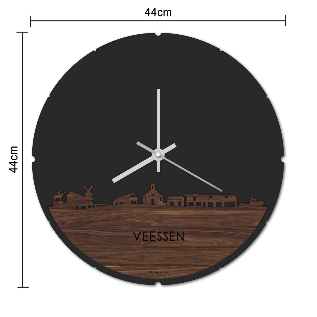 Skyline Klok Veessen Eiken houten cadeau decoratie relatiegeschenk van WoodWideCities