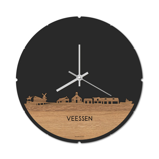 Skyline Klok Veessen Eiken houten cadeau decoratie relatiegeschenk van WoodWideCities