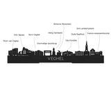 Skyline Klok Rond Veghel Wit glanzend gerecycled kunststof cadeau decoratie relatiegeschenk van WoodWideCities
