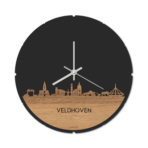 Skyline Klok Veldhoven Eiken houten cadeau decoratie relatiegeschenk van WoodWideCities