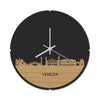 Skyline Klok Rond Venezia Bamboe houten cadeau decoratie relatiegeschenk van WoodWideCities