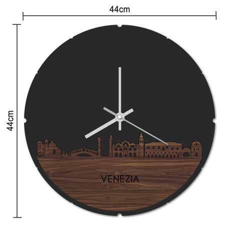 Skyline Klok Rond Venezia Metallic Goud gerecycled kunststof cadeau decoratie relatiegeschenk van WoodWideCities