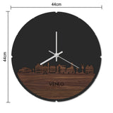 Skyline Klok Rond Venlo Metallic Goud gerecycled kunststof cadeau decoratie relatiegeschenk van WoodWideCities