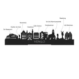 Skyline Klok Rond Venlo Wit glanzend gerecycled kunststof cadeau decoratie relatiegeschenk van WoodWideCities