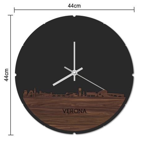 Skyline Klok Rond Verona Bamboe houten cadeau decoratie relatiegeschenk van WoodWideCities