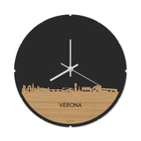Skyline Klok Rond Verona Bamboe