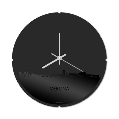 Skyline Clock Round Verona Black Glossy